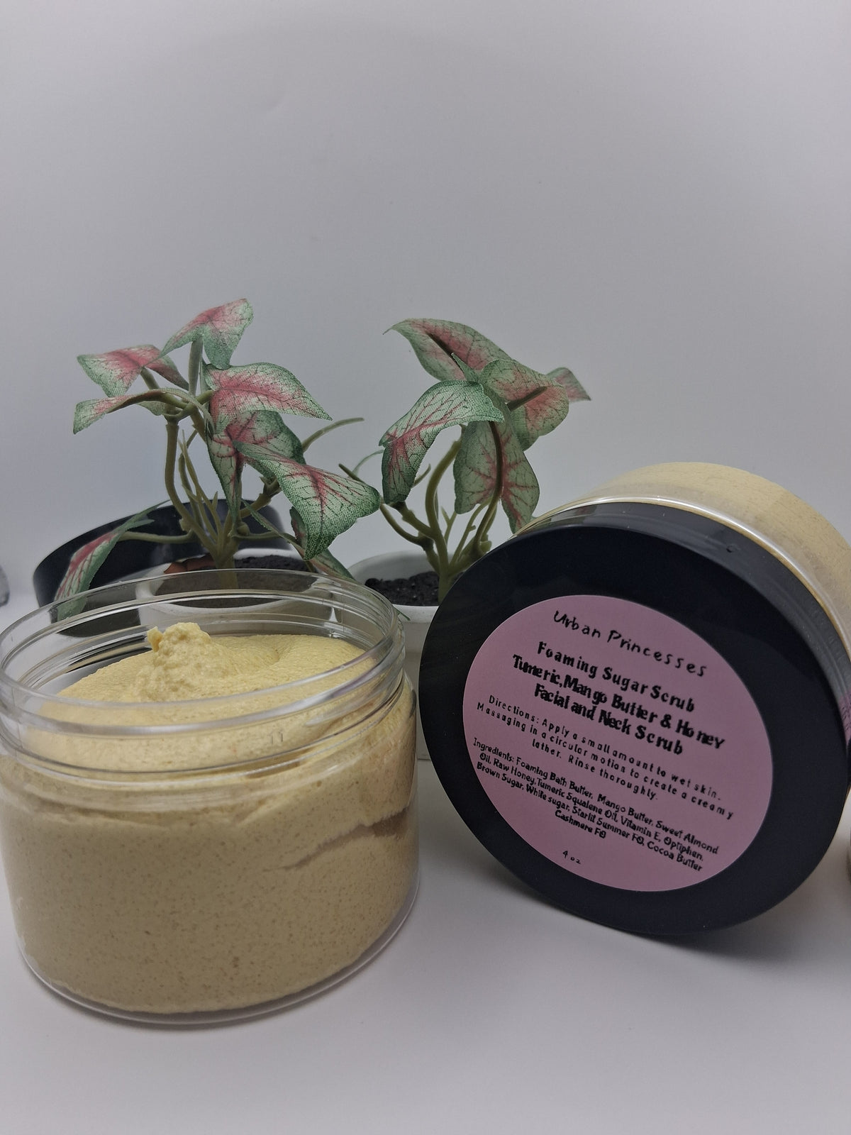 Foaming Sugar Scrub - Tumeric, Mango Butter and Honey Facial and Neck Scrub