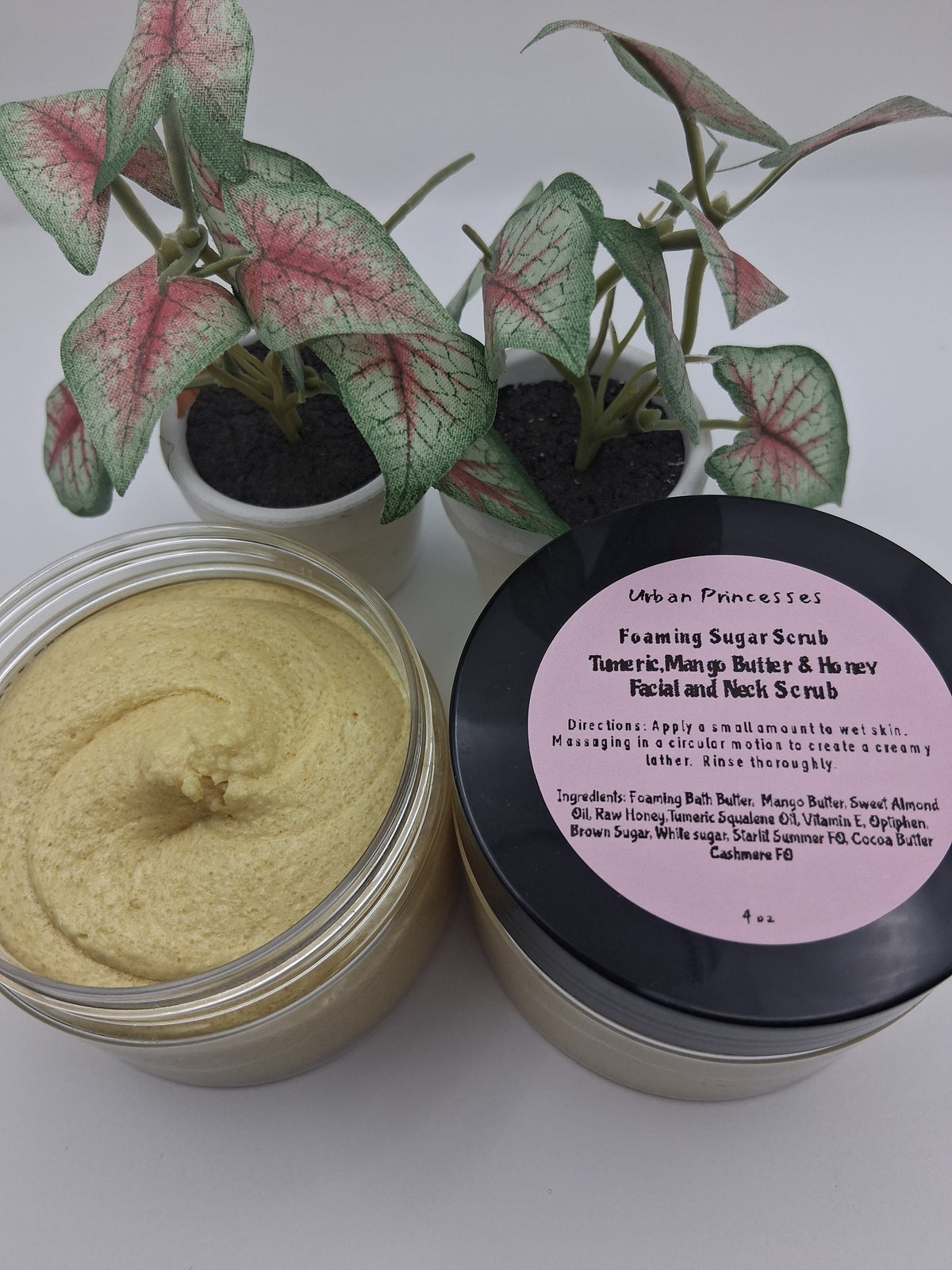 Foaming Sugar Scrub - Tumeric, Mango Butter and Honey Facial and Neck Scrub